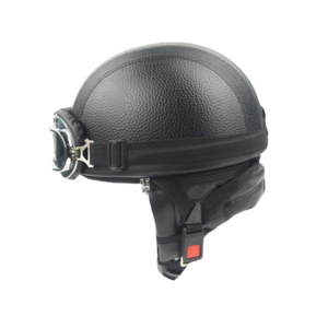 Cafe Racer Style Retro Motorcycle Half Helmet Pilot Goggles And Visor – Unconquered Customs