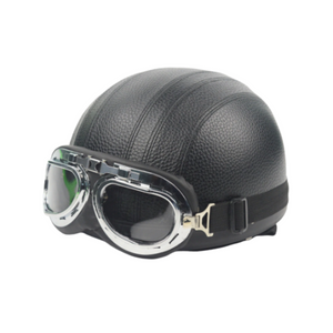 Cafe Racer Style Retro Motorcycle Half Helmet Pilot Goggles And Visor – Unconquered Customs