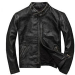 vintage gray premium leather jacket