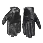 classic black premium sheepskin leather motoring gloves