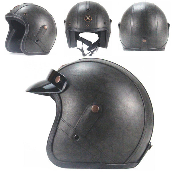 classic leather motorcycle helmets Helmet Vintage Half Helmet Cruiser Scooter Touring Moto Helmet DOT Sun Shield Lens : Automotive Our Vintage Leather Half Helmet are perfect for cruising in Style Leather Motorcycle Helmets - webBikeWorld