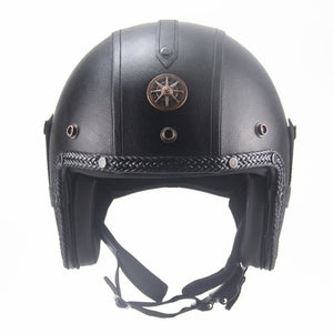 full face leather motorcycle helmet Leather motorcycle helmet, vintage