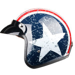 side view of lonestar graphic helmet gloss finish with visor attached